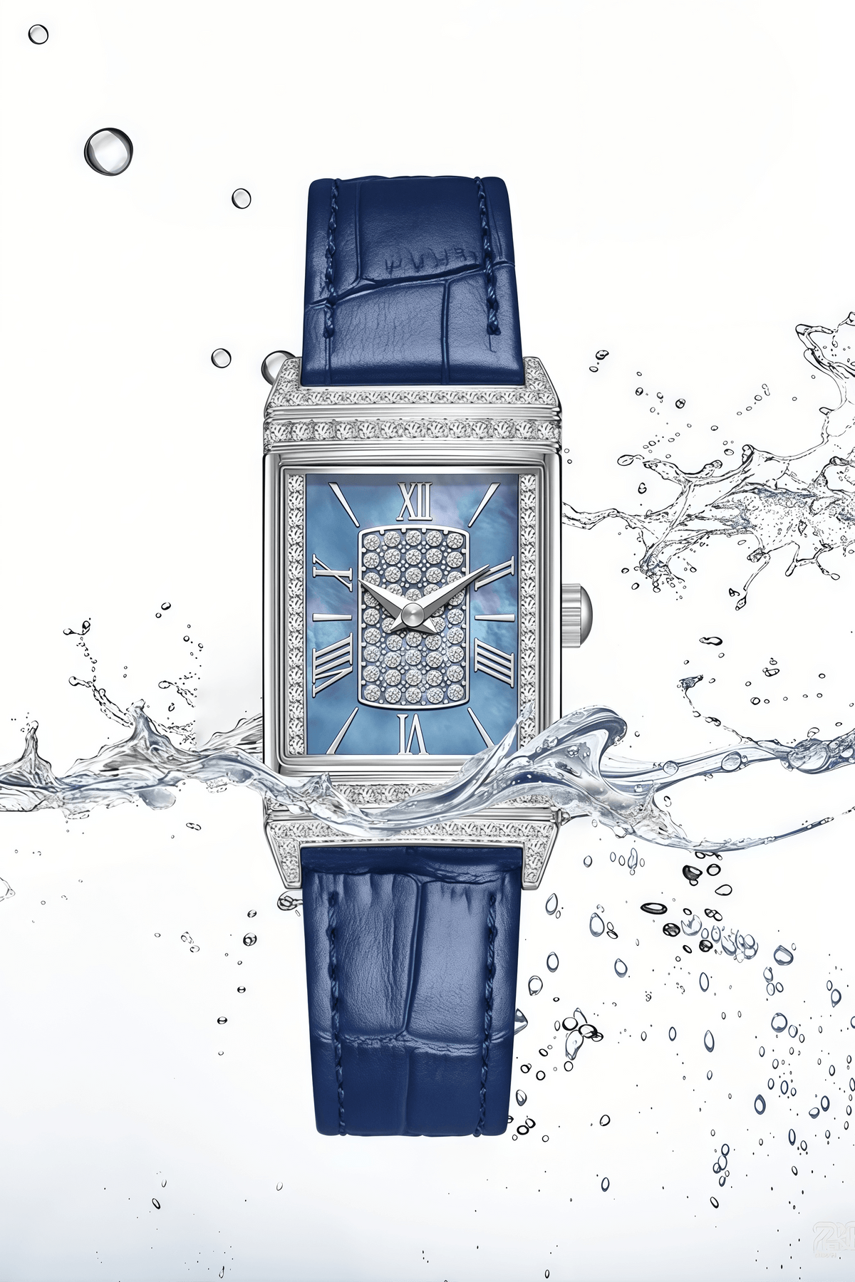 Shop CHIC SQUARE | Pearl Shell Watch with Crystal Square Dial Shop CHIC SQUARE | Pearl Shell Watch with Crystal Square Dial